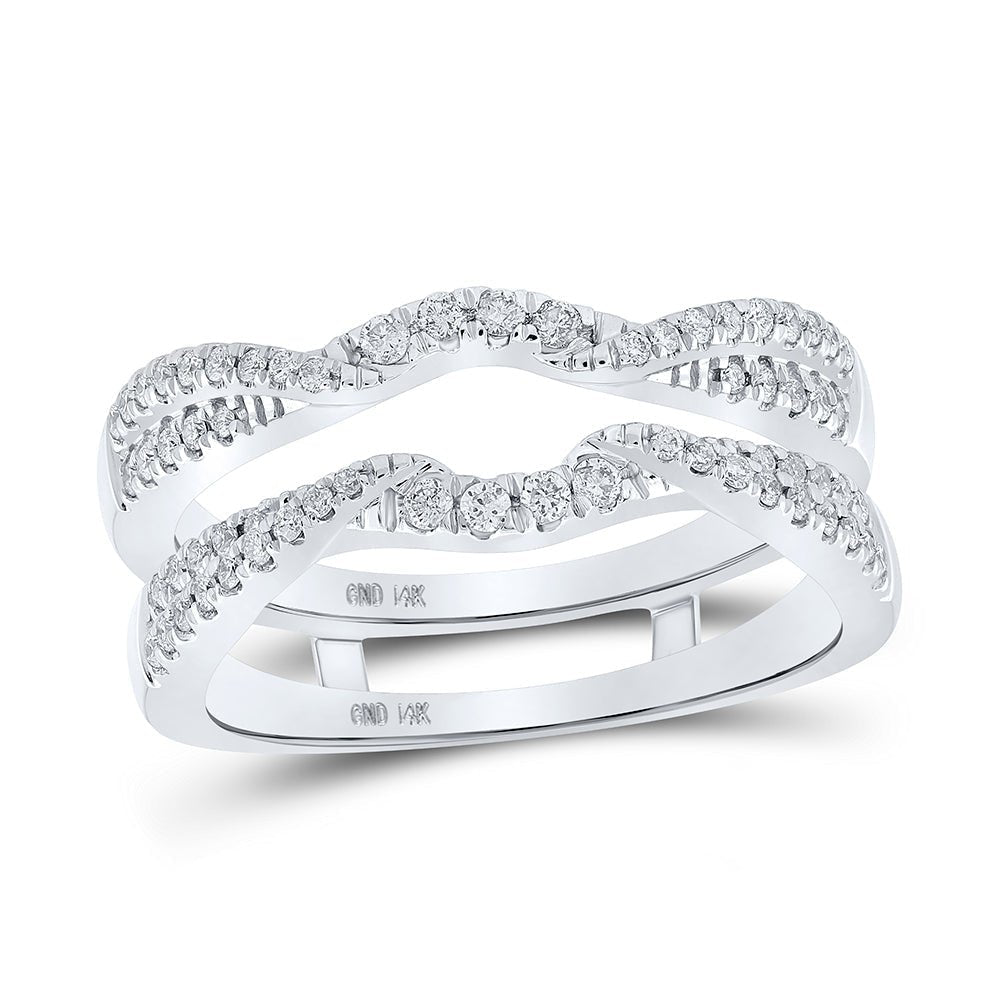 14kt White Gold Sparkling Diamond Wrap Enhancer Wedding Band - Splendid Jewellery