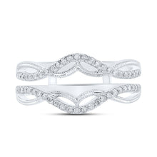 Load image into Gallery viewer, 14kt White Gold Sparkling Diamond Wrap Enhancer Wedding Band - Second Side View