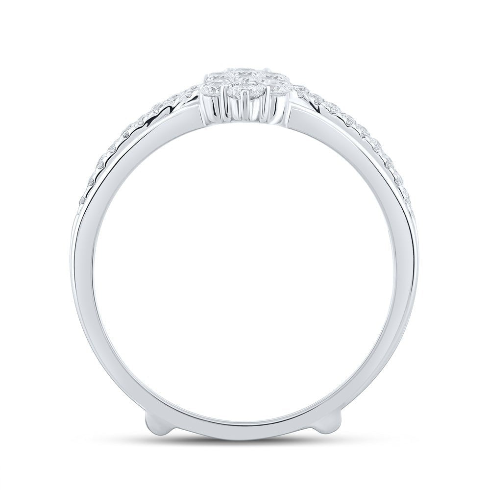 14kt White Gold Sparkling Diamond Wrap Enhancer Wedding Band - Splendid Jewellery
