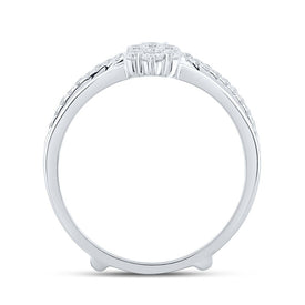 14kt White Gold Sparkling Diamond Wrap Enhancer Wedding Band - Splendid Jewellery
