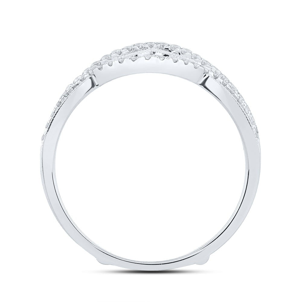 14kt White Gold Sparkling Diamond Wrap Enhancer Wedding Band - Splendid Jewellery