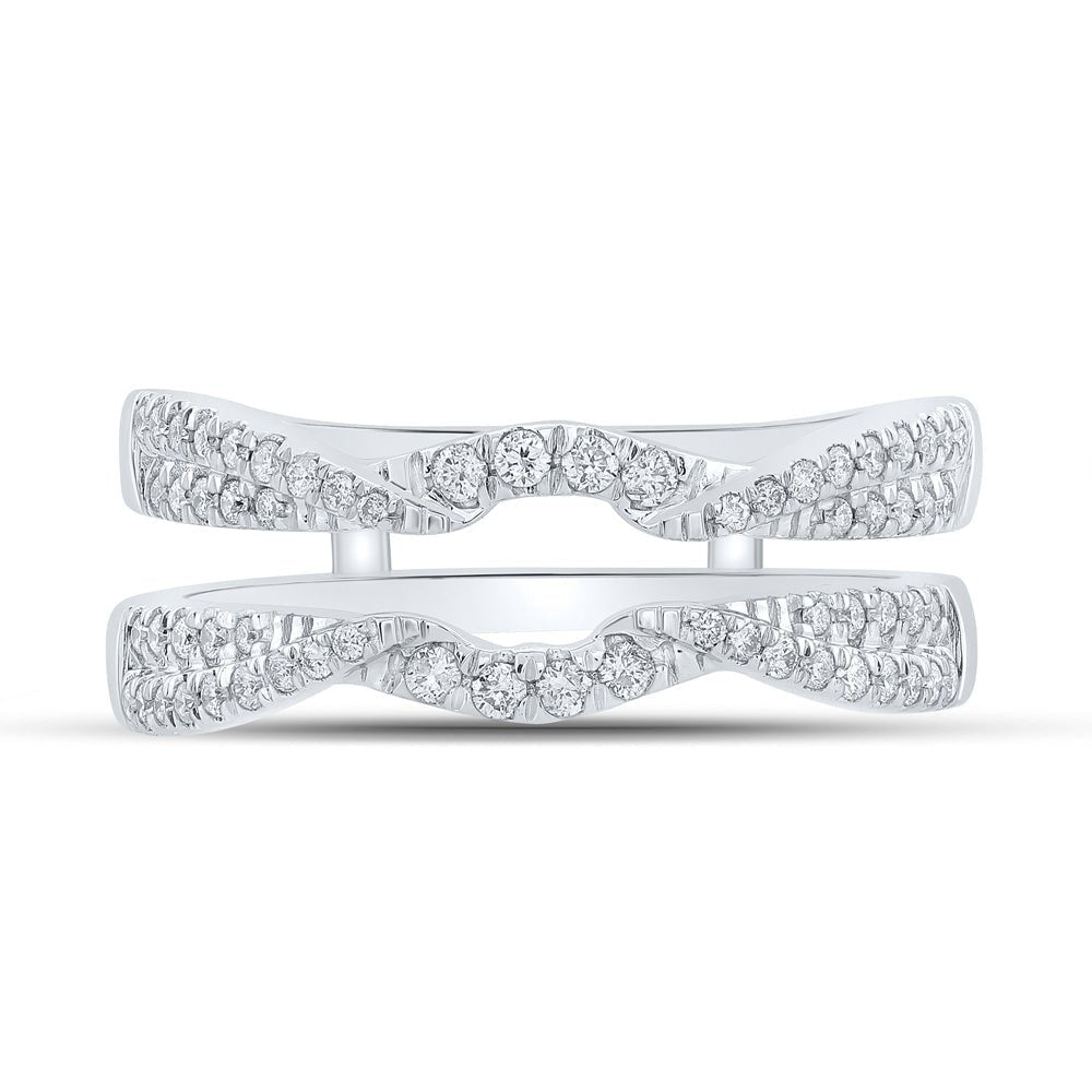 14kt White Gold Sparkling Diamond Wrap Enhancer Wedding Band - Splendid Jewellery