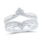 14kt White Gold Sparkling Diamond Wrap Enhancer Wedding Band - Splendid Jewellery