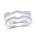 14kt White Gold Sparkling Diamond Wrap Enhancer Wedding Band - Front View