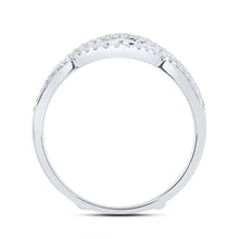 Load image into Gallery viewer, 14kt White Gold Sparkling Diamond Wrap Enhancer Wedding Band - Top View