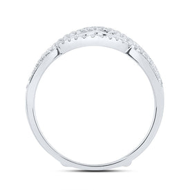 14kt White Gold Sparkling Diamond Wrap Enhancer Wedding Band - Top View