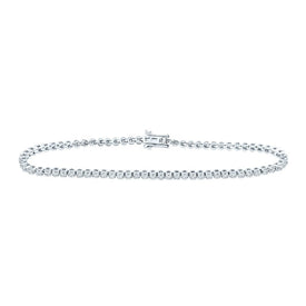 14kt White Gold Sparkling Round Diamond Tennis Bracelet - 1 - 1/5 Cttw - Splendid Jewellery