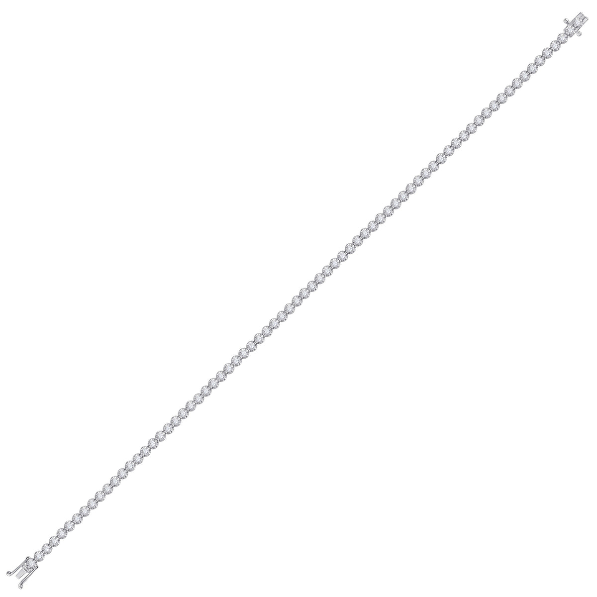 14kt White Gold Sparkling Round Diamond Tennis Bracelet - 1 - 1/5 Cttw - Splendid Jewellery