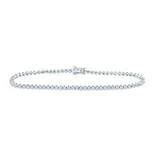 Load image into Gallery viewer, 14kt White Gold Sparkling Round Diamond Tennis Bracelet - 1-1/5 Cttw - Top View