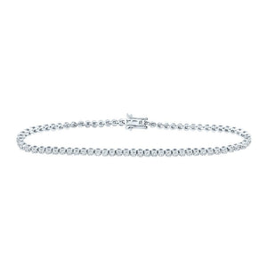 14kt White Gold Sparkling Round Diamond Tennis Bracelet - 1 - 1/5 Cttw - Splendid Jewellery