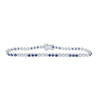 14kt White Gold Sparkling Round White Sapphire Diamond Tennis Bracelet 3 - 1/3 Cttw - Splendid Jewellery