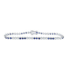 Load image into Gallery viewer, 14kt White Gold Sparkling Round White Sapphire Diamond Tennis Bracelet 3 - 1/3 Cttw - Splendid Jewellery