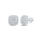 14kt White Gold Square Diamond Earrings - Captivating Brilliance - Splendid Jewellery