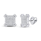 14kt White Gold Square Diamond Earrings - Exquisite Men's Jewelry - Splendid Jewellery