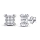 14kt White Gold Square Diamond Earrings - Exquisite Men's Jewelry - Splendid Jewellery