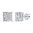 14kt White Gold Square Diamond Earrings - Radiant Brilliance Collection - Splendid Jewellery