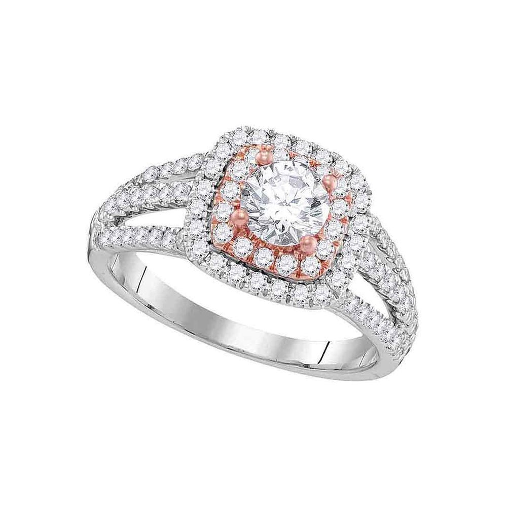 14kt White Gold Starlight Diamond Halo Bridal Wedding Engagement Ring - Splendid Jewellery
