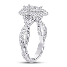 Load image into Gallery viewer, 14kt White Gold Teardrop Diamond Cluster Ring - A Captivating Masterpiece in Elegance and Brilliance - Splendid Jewellery