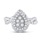 14kt White Gold Teardrop Diamond Cluster Ring - A Captivating Masterpiece in Elegance and Brilliance - Splendid Jewellery