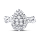 14kt White Gold Teardrop Diamond Cluster Ring - A Captivating Masterpiece in Elegance and Brilliance - Splendid Jewellery