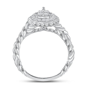 14kt White Gold Teardrop Diamond Cluster Ring - A Captivating Masterpiece in Elegance and Brilliance - Splendid Jewellery