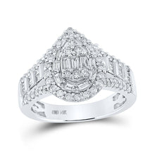 Load image into Gallery viewer, 14kt White Gold Teardrop Diamond Cluster Ring - A Mesmerizing Masterpiece - Splendid Jewellery