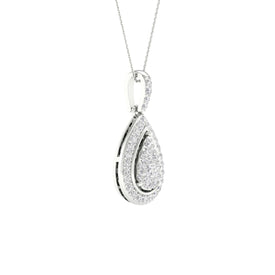 14kt White Gold Teardrop Diamond Pendant - A Timeless Treasure of Elegance and Brilliance - Splendid Jewellery
