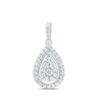 14kt White Gold Teardrop Diamond Pendant - A Timeless Treasure of Elegance and Brilliance - Splendid Jewellery