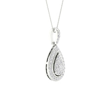 Load image into Gallery viewer, 14kt White Gold Teardrop Diamond Pendant - A Timeless Treasure of Elegance and Brilliance - Side View