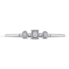 14kt White Gold Triple Cluster Bangle Bracelet with Round Diamonds and Blue Sapphire - Splendid Jewellery