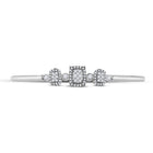 14kt White Gold Triple Cluster Bangle Bracelet with Round Diamonds and Blue Sapphire - Splendid Jewellery
