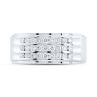14kt White Gold Triple Row Diamond Band Ring for Men - 1/2 Cttw, Splendid Jewellery - Front View