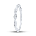 14kt White Gold Twisted Diamond Stackable Band Ring - A Dazzling Delight - Splendid Jewellery