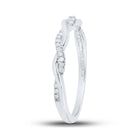 14kt White Gold Twisted Diamond Stackable Band Ring - A Dazzling Delight - Splendid Jewellery