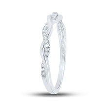 Load image into Gallery viewer, 14kt White Gold Twisted Diamond Stackable Band Ring - A Dazzling Delight - Second Side View