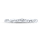 14kt White Gold Twisted Diamond Stackable Band Ring - A Dazzling Delight - Front View