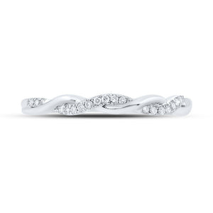 14kt White Gold Twisted Diamond Stackable Band Ring - A Dazzling Delight - Splendid Jewellery