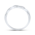 14kt White Gold Twisted Diamond Stackable Band Ring - A Dazzling Delight - Splendid Jewellery