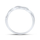 14kt White Gold Twisted Diamond Stackable Band Ring - A Dazzling Delight - Splendid Jewellery