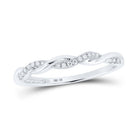 14kt White Gold Twisted Diamond Stackable Band Ring - A Dazzling Delight - Splendid Jewellery
