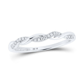 14kt White Gold Twisted Diamond Stackable Band Ring - A Dazzling Delight - Splendid Jewellery
