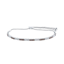 Load image into Gallery viewer, 14kt White Gold Women's Round Brown Diamond Bolo Bracelet - 1 Cttw | Exquisite Elegance - Splendid Jewellery