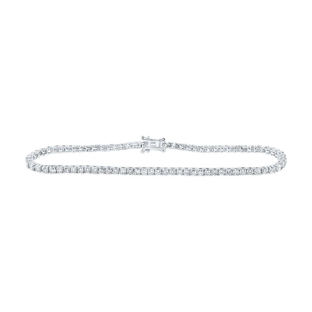 14kt White Gold Women's Round Diamond Single Row Tennis Bracelet - Captivating Brilliance - Splendid Jewellery