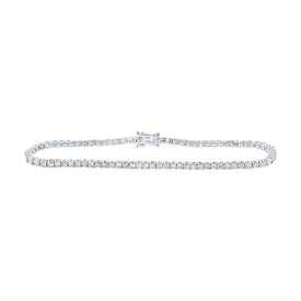 14kt White Gold Women's Round Diamond Single Row Tennis Bracelet - Captivating Brilliance - Splendid Jewellery