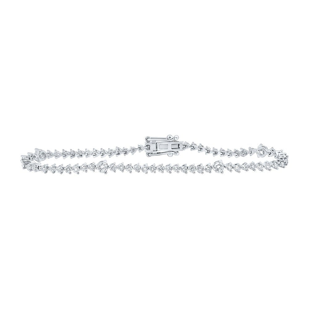 14kt White Gold Women's Round Diamond Tennis Bracelet - Sparkling Elegance - Splendid Jewellery