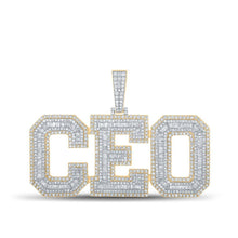 Load image into Gallery viewer, 14kt Yellow Gold Baguette and Round Diamond CEO Charm Pendant - 6 - 3/4 Cttw - Splendid Jewellery