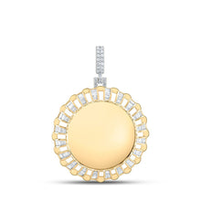 Load image into Gallery viewer, 14kt Yellow Gold Baguette and Round Diamond Circle Charm Pendant - 1 Cttw - Splendid Jewellery