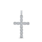 14kt Yellow Gold Baguette and Round Diamond Cross Pendant - 2 - 1/3 Cttw - Splendid Jewellery