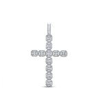 14kt Yellow Gold Baguette and Round Diamond Cross Pendant - 2 - 1/3 Cttw - Splendid Jewellery