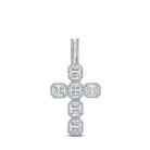 14kt Yellow Gold Baguette Diamond Cross Charm Pendant - 1 Cttw | Splendid Jewellery - Splendid Jewellery